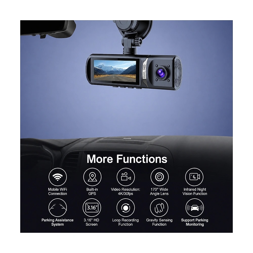 DashCam Duo 2.5K, vue 3