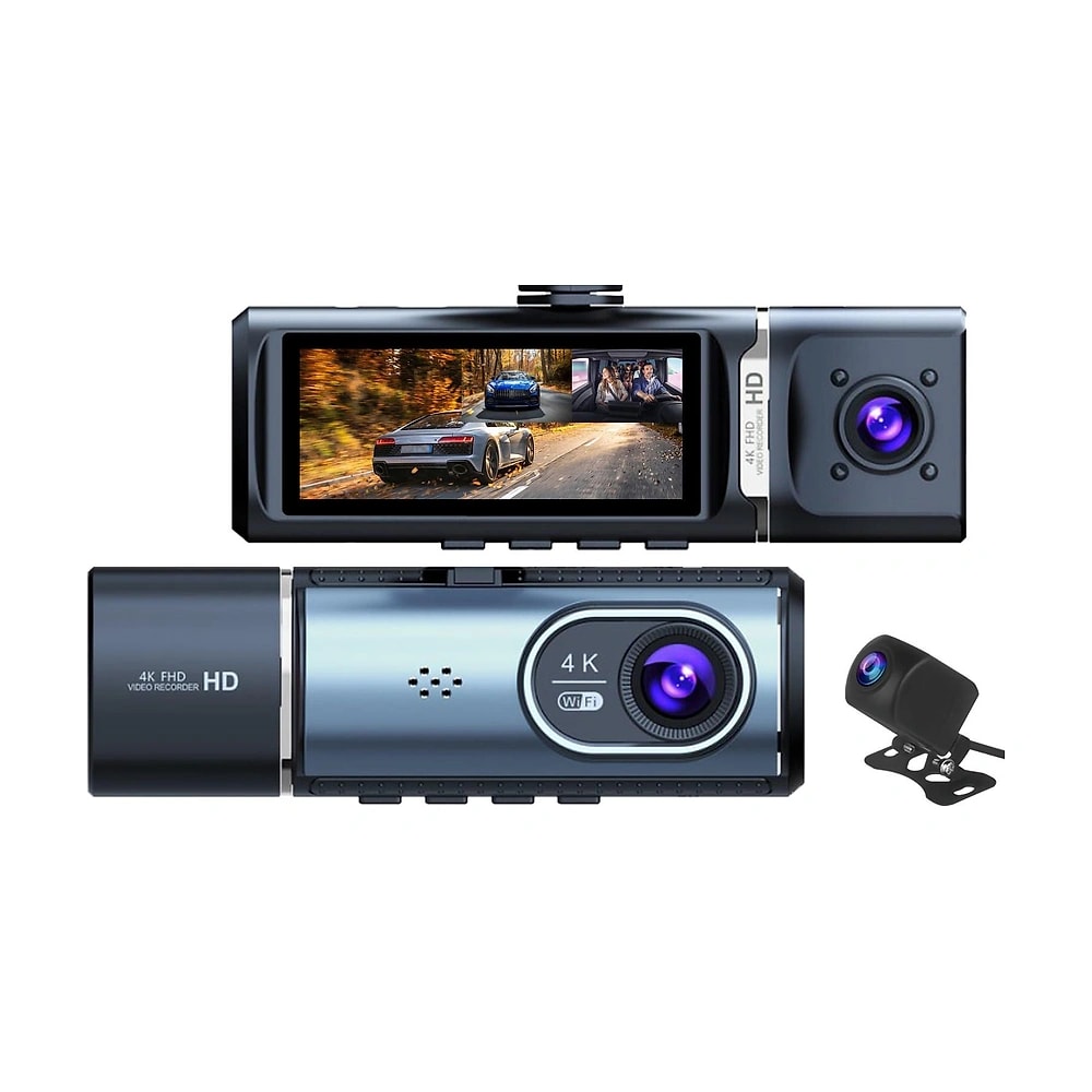 DashCam 4K Trio GPS sur fond blanc